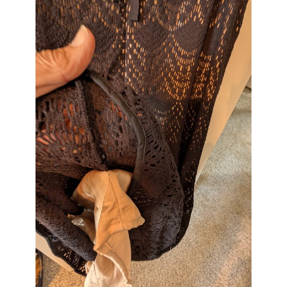 LOFT Women's Lace Dress Sleeveless Keyhole Back 14 Black Excellent Condition - Picture 4 of 8